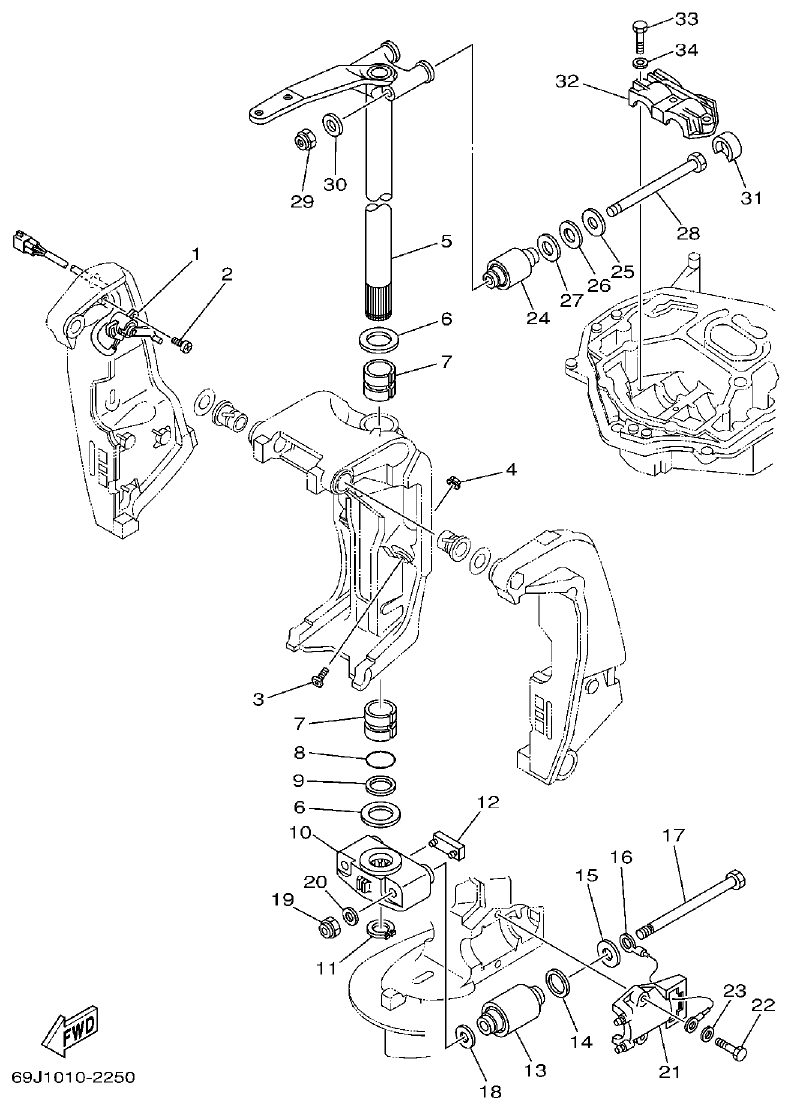 Yamaha A1 BRACKET 2 parts diagram